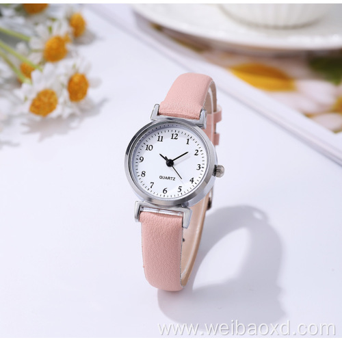 Ladies' round shape strap quartz watches for women